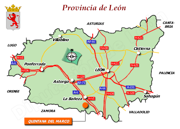 Mapa de la provincia de León